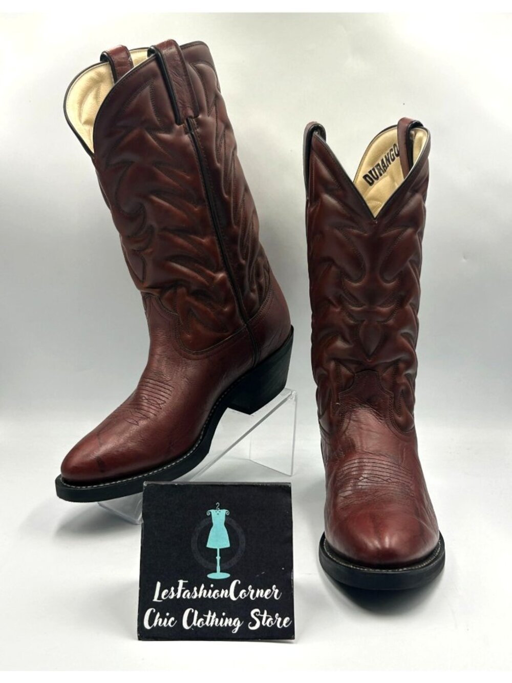 Durango Men’s Brown Leather Cowboy Western Rodeo Boots Size 8.5 EE 4023